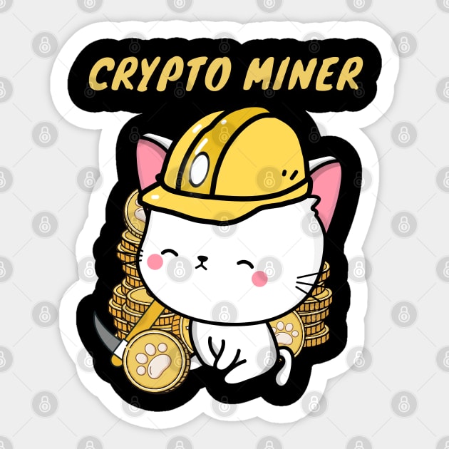 Funny angora cat is a Crypto Miner Sticker by Pet Station